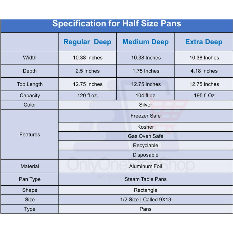 half (9x13) size medium deep foil pans – Zakarin Paper Goods