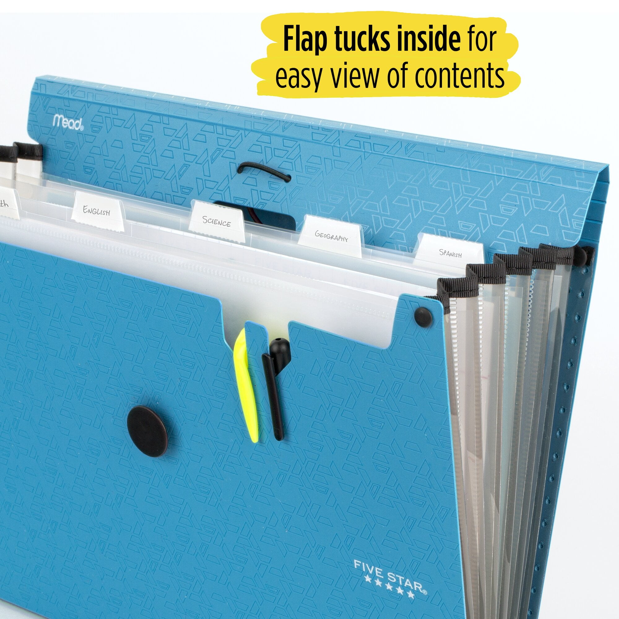 Five Star School Letter Size Plastic 6-Pocket Expandable File