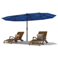 thumbnail image 3 of Petyee 13 ft Double-Sided Patio Umbrella,  No Base, Crank Lift, Steel Frame, Polyester Canopy,  Navy Blue, 3 of 10