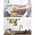 thumbnail image 5 of Sunflower Kitchen Dish Towels for Drying Dishes Set of 2, Watercolor Yellow Floral Botanical Waffle Weave Microfiber Hand Tea Bathroom Towels Quick Dry & Absorbent Towel 12x12, 5 of 7