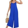 thumbnail image 6 of PRETTYGARDEN Women's Summer One Piece Jumpsuits 2025 Casual Spaghetti Strap Loose Wide Leg Long Pant Rompers With Pockets, 6 of 6