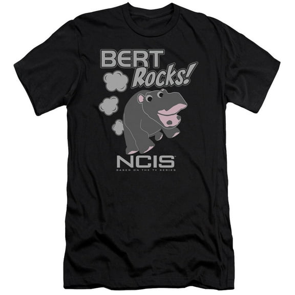 Ncis Bert Rocks Adult 30/1 T-Shirt Black