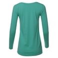 thumbnail image 3 of A2Y Women's Basic Solid Soft Cotton Long Sleeve V-neck Top T-shirt Ash Mint 3XL, 3 of 3