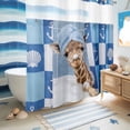 thumbnail image 5 of No Hook Shower Curtain, Funny Giraffe Shower Curtains for Bathroom with See Through Top Window, Cute Art Modern Lovely Animals on Showering Waterproof & Washable Bath Curtain Long 72"x78", 5 of 9