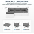 thumbnail image 3 of MRUAKA Outdoor Cushions for Patio Furniture with 5 Pillows, Waterproof Patio Furniture Cushions Replacement, 4" Deep Seat Outdoor Sectional Cushions for Chair Sofa Couch, Grey, 3 of 9