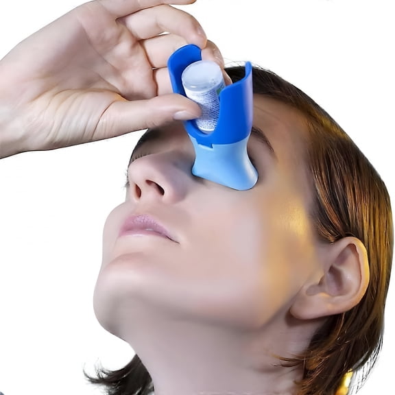 XIRQI Eyedrop Bottle Dispenser, Portable Eye Drop Applicator, Reusable Eye Drop Guide Aid for Seniors and Elderly, Bottle Holder Tool for Elderly Children