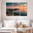 thumbnail image 2 of Elephant Stock Lighthouse Pastel Sunset Wall Art - Horizontal Multi Panel Canvas - Living Room Wall Decor - Nautical Multi Panel - Beige And Blue Decor - 50" x 32", 2 of 8
