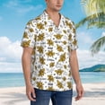 thumbnail image 3 of Disketp Hawaiian Shirts for Men,Hohey Bee Golden2 Print Mens Casual Short Sleeve Button Down Shirts Beach Shirt, 3 of 7