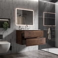 thumbnail image 5 of CITTANEO 30" Floating Bathroom Vanity with 3-Hole Ceramic Sink, Contemporary Bathroom Cabinet with 2 Drawers, Walnut, 5 of 7