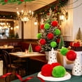 thumbnail image 5 of 12PC Red&Green Fluffy Christmas Pom Pom Ball Ornament, 3.14Inch Plush Fuzzy Hanging Balls, Christmas Tree Decorations, Holiday Hanging Pendant for Wreath, Mantel, Window, Indoor Xmas Home Party Decor, 5 of 10