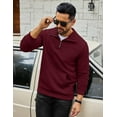 thumbnail image 4 of COOFANDY Men 1/4 Zip Polo Sweatshirt Long Sleeve Lightweight Collar Pullovers for Spring Fall Winter, 4 of 7