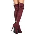 thumbnail image 3 of New Women Wild Diva Carmela-16 Over The Knee Peep Toe Hind Lace Up Stiletto Boot, 3 of 3