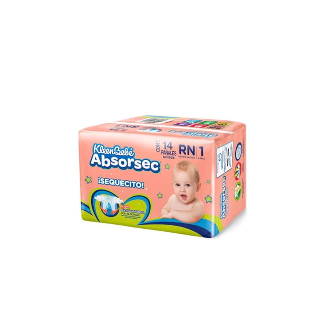 Pack de 8 Pañal Absorsec Recién Nacido Nuevo 14 piezas Absorsec recien nacido
