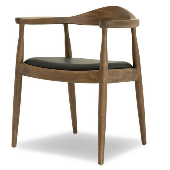 Hartford Mid Century Modern Pu Black Leather Dining Room&Kitchen Chair