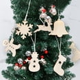 thumbnail image 3 of kiskick 10 Set Christmas Tree Hanging: Burr Free Uniform Thickness Laser-Cutting Wood Cartoon Shape Wood Carving Pendant for Christmas Tree Festive Charm, 3 of 8