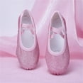 thumbnail image 2 of Xfvqtps Ballet Shoes for Girls Soft Sole Non Slip Cross Elastic Straps Glitter Dance Shoes for Performance Pink, 2 of 9