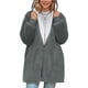 thumbnail image 1 of Chaqueta larga de polar con capucha para mujer, abrigo de felpa esponjosa de manga larga de talla grande, chaqueta de polar de peluche cálida, sudadera con capucha de invierno, cárdigan (XL), 1 of 5