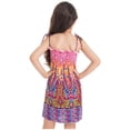 thumbnail image 3 of Runhomal Robe d'Été Décontractée Sans Manches à Fleurs pour Filles Bretelles Spaghetti Robe de Plage Violette 140, 3 of 7