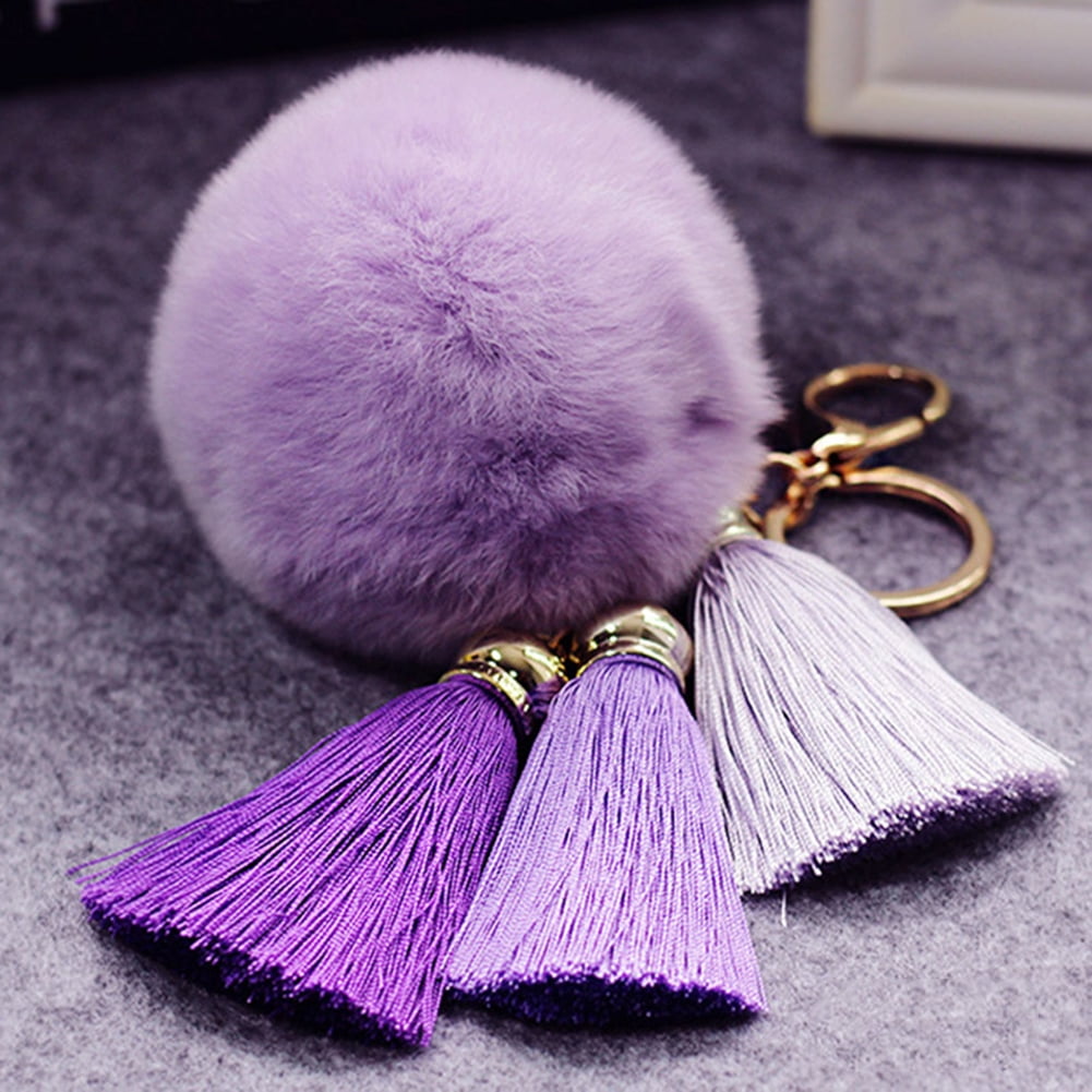 Accessory Ball Fur PomPom For Cell Phone Car Bag Handbag Keychain Pendant Pompon 