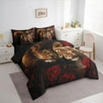 thumbnail image 4 of Homewish 3D Couple Lion Twin Bedding Sets 7-Piece, Valentine's Day Rose Bedding Comforter Set, Romantic Couple Anniversary Reversible Sheet Sets, Ultra Soft Bedroom Decor, 4 of 8