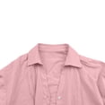 thumbnail image 7 of QIUOMBBP Short Sleeve Button Down Tops for Women Linen Solid Color V Neck Pleated Shirts Loose Lightweight Summer Casual Tees Pink XXL, 7 of 7