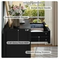 thumbnail image 4 of Laintene Storage Cabinet Set of 3, Sideboard Buffet Cabinet with Storage Drawer and Adjustable Shelf, 28" Wooden Accent Entryway TV Cabinet for Living Room, Black, 4 of 7