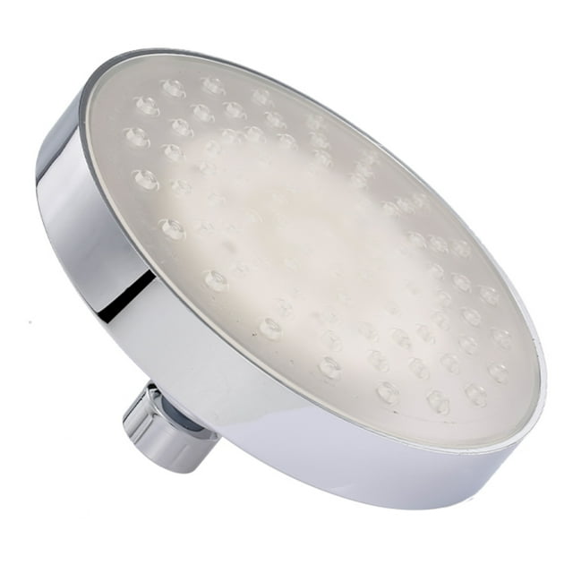 LED Rainfall Shower Head 6inch Round Shower Head RGB Color-Changing Temperature Sensor Showerhead for Bathroom