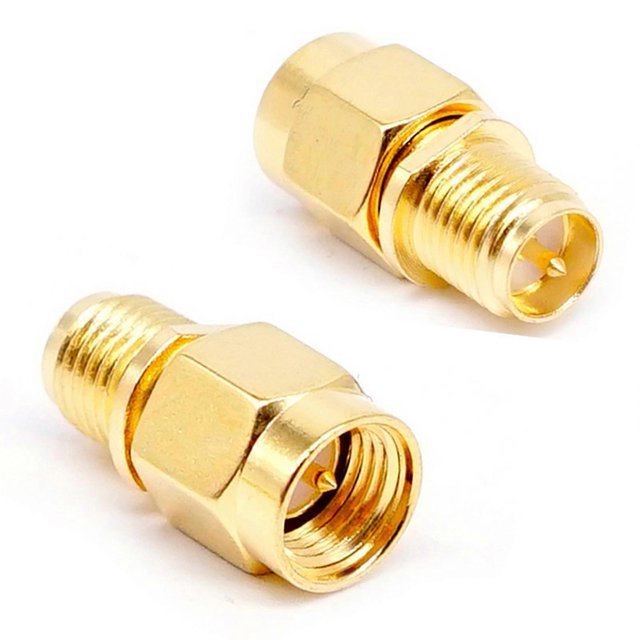 2pcs Adapter Connectors Kits for Radio Antenna Double-Ended Needle RF Cable Adapter SMA-J Male to RP-SMA-K Female