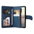 thumbnail image 4 of SaniMore Case for Google Pixel 7A 6.1" 2023, PU Leather Zipper Wallet Cover [RFID Blocking] Card Slot Magnetic Clsap Flip Folio Wrist/Crossbody Strap Kickstand Full Protective Cover, Blue, 4 of 17