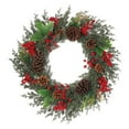 thumbnail image 2 of Kumdkd Christmas Linen Bow Wreath - Plastic Grapevine Wreath, 18" Front Door Ornament, Festive Window Decoration, 2 of 8