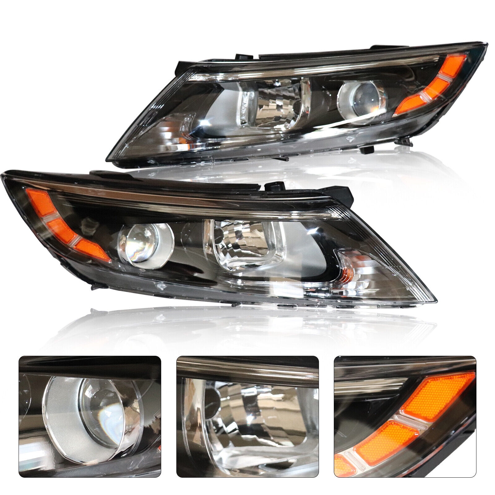 Pair Passengers & Drivers Side Headlight Headlamps Assembly For Kia Optima 2014-2015 Left and Right