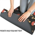 thumbnail image 3 of Red Brown Mushroom Black Pattern Hot Yoga Mat Towel Non Slip for Hot Yoga - Quick-Drying Yoga Mat Cover with 4 Corner Pockets with Travel Bag - Hot Yoga Towel Non Slip 70"x26", 3 of 6