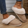 thumbnail image 2 of Women’s Warm Fuzzy Slippers Fluffy Soft Winter House Shoes Anti-Skid Plush Slippers for Indoor Outdoor Size 8, 2 of 9