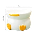 thumbnail image 2 of Cuenco de cerámica para gatos con forma de pato, protección de pie alto, columna vertebral, cuenco de comida para perros y gatos, 2 of 5