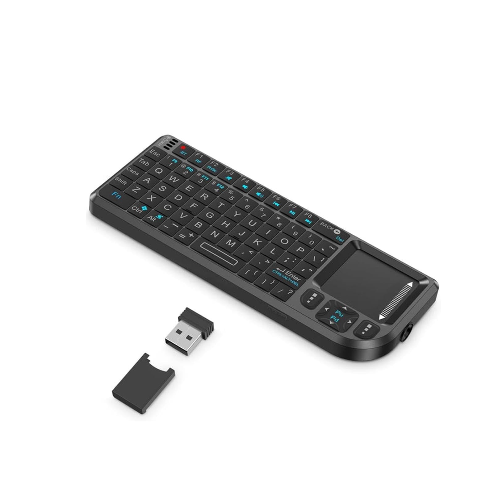 Mini Keyboard with Touchpad, Mini Bluetooth Keyboard, Ultra-Thin Handheld Wireless Portable, for Travel, Office and Home Use Multicolor