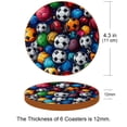 thumbnail image 3 of Football Microfiber Leather Round Coasters (6PCS) - 11x11 cm/4.3x4.3 in Set for Drinks,and Durable Beverage Coasters with Holder - Your Table Surface and Enhance Décor, 3 of 6