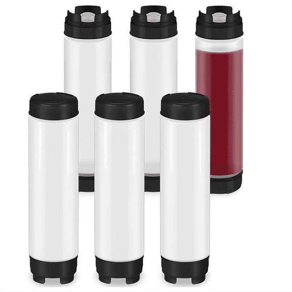 6 Pcs 16 Oz Condiment Squeeze Bottles Inverted Plastic Bottle for Sauces Refillable Tip Large Valve Dispenser