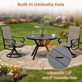 thumbnail image 5 of Zidtia 42" Round Outdoor Patio Dining Table, All-Weather Metal Patio Table with Adjustable Umbrella Hole, Weather Resistant Patio Furniture, 5 of 10