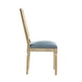 thumbnail image 6 of Christopher Knight Home Vintage Upholstered Dining Chairs, Cane Backrest, Solid Wood Frame, Denim Blue, Set of 2, 6 of 7