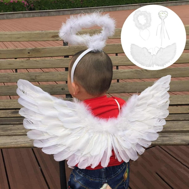 Angel Wings And Halo For Kids, Angel Costume Adult Feather Wingsare For  Halloween, Christmas Eve And Christmas 