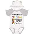 thumbnail image 3 of Inktastic I Wear an Autism Ribbon for My Brother Boys or Girls Baby Bodysuit, 3 of 5