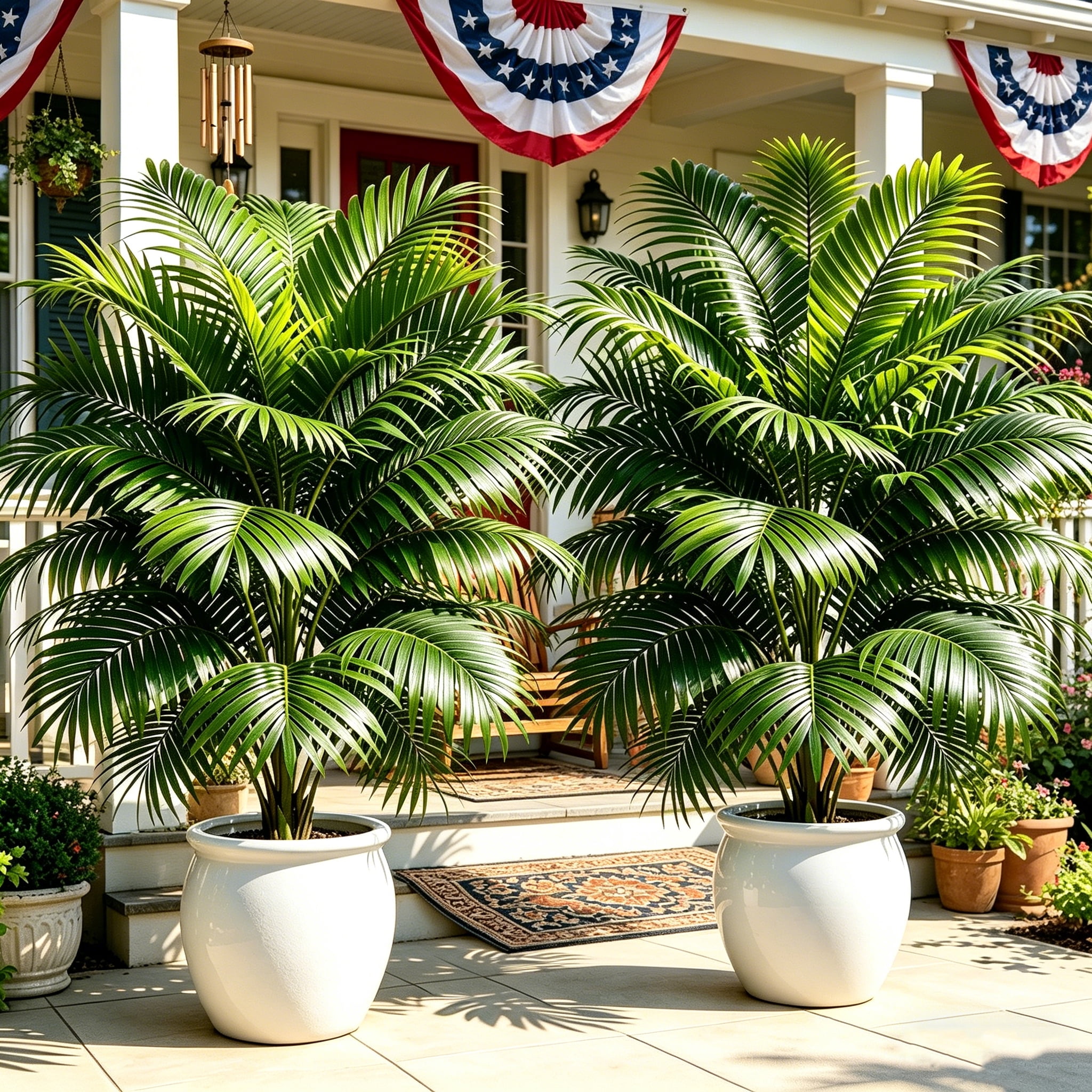 2 Pack 35.4in Artificial Palm Tree, 90cm Fake Areca Palm Plant for Indoor Outdoor Home Decor
