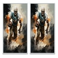 thumbnail image 2 of Designart "Football Rapid landscape" Football Framed Wall Art Set Of 2 - Teal Sports Frame Gallery Set For Office Decor, 2 of 7