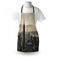 thumbnail image 3 of New York Apron Aerial View of NYC in Winter American Architecture Historical Popular Metropolis, Unisex Kitchen Bib Apron with Adjustable Neck for Cooking Baking Gardening, Beige Grey, by Ambesonne, 3 of 3