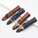 thumbnail image 4 of Correa de reloj de cuero genuino para Breitling Heuer Tudor Seiko Omega para hombres y mujeres, 20 mm, 22 mm, 24 mm, pulsera de reloj marrón y azul, 4 of 5
