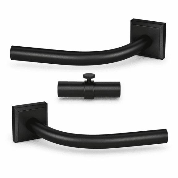 Black Adjustable 28"-48" Wrap Around Curtain Rod for Windows and Patio