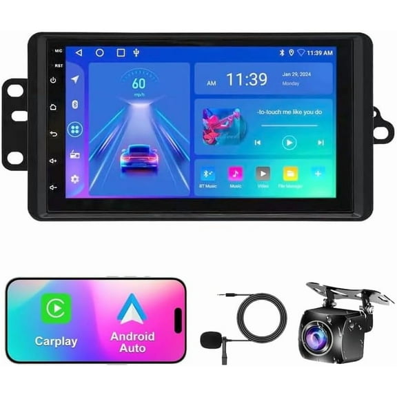 Zcargel Android 14 Car Stereo 7" Double Din Touch Screen Car Radio, Wireless CarPlay Android Auto, Audio with GPS Navigation FM RDS WiFi USB SWC, MP5 Player 2 32GB for Chevy Monte Carlo 2000-2005