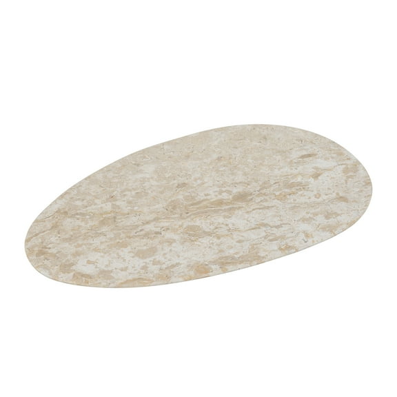 A&B Home Rounded Marble Accent Tray with Natural Cream Finish - 12x6.5x0.5"