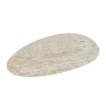 A&B Home Rounded Marble Accent Tray with Natural Cream Finish - 12x6.5x0.5"