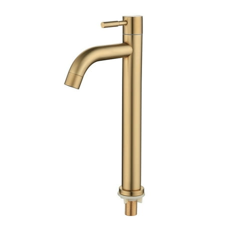

Brush Gold Single Cold Basin Faucet 304 Material Basin Mixer Bathroom Sink Faucet Water Wash Mixer Tap-B